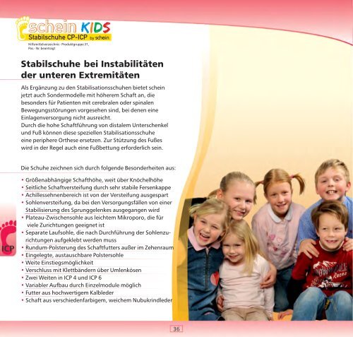 Prostpekt Schein-Schuhe Kids