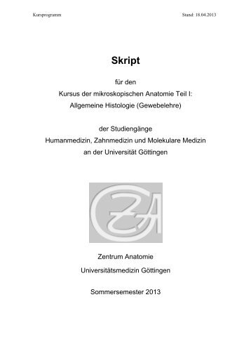 Skript - Zentrum Anatomie