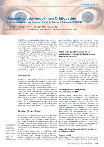 Management der endokrinen Orbitopathie - Swiss Medical Forum
