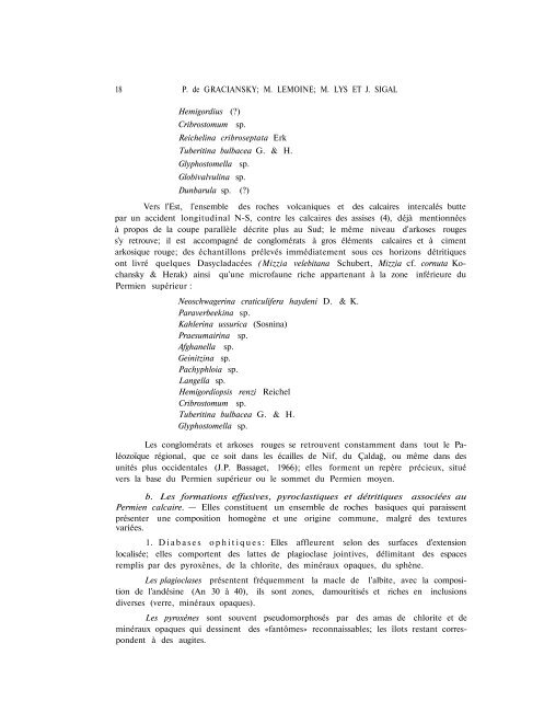 UNE COUPE STRATIGRAPHIQUE DANS LE PALEOZOIQUE ... - MTA