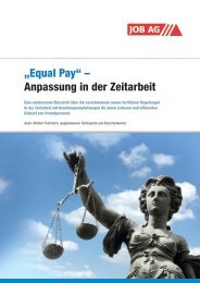 „Equal Pay“ – Anpassung in der Zeitarbeit - Job AG
