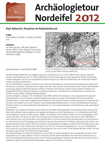 Kall-Sötenich: Fossilien im Kalksteinbruch - Bodendenkmalpflege