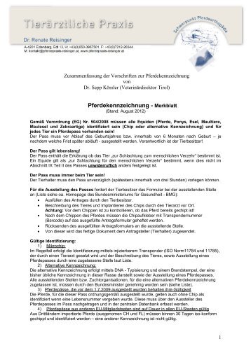 Pferdekennzeichnung - Merkblatt - Pferdepraxis-reisinger.at