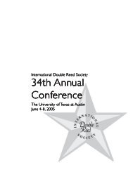 34th Annual Conference - International Double Reed Society