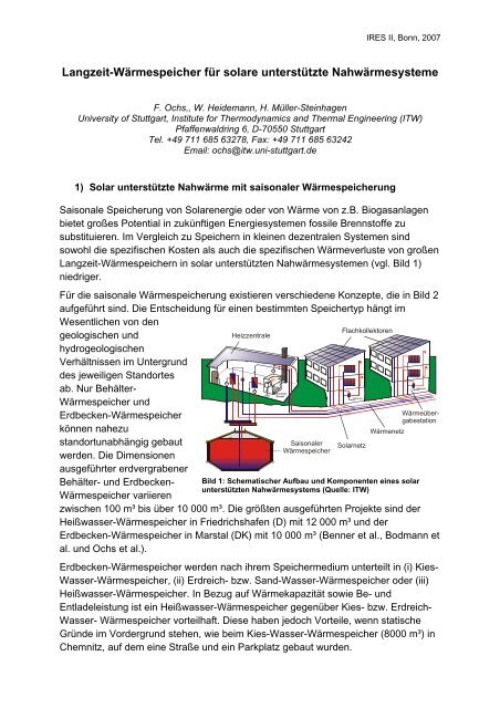 Langzeit-Wärmespeicher für solare unterstützte Nahwärmesysteme