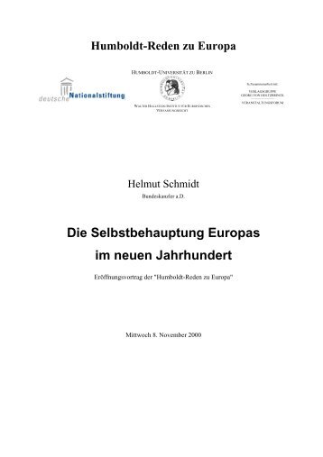 Die Selbstbehauptung Europas im neuen Jahrhundert - WHI-Berlin