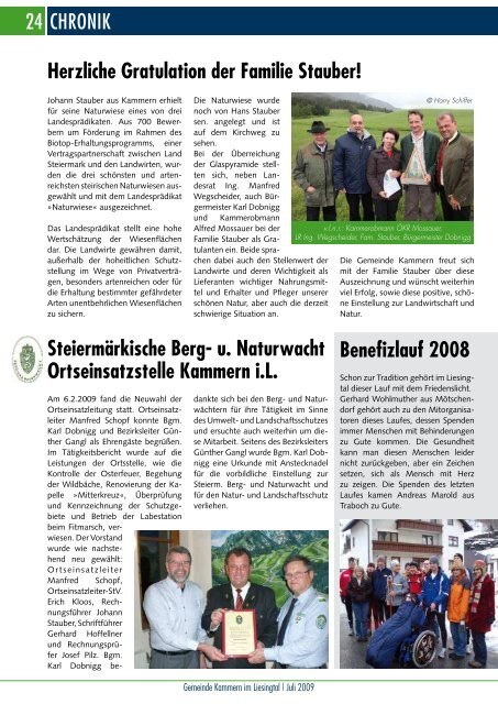 Gemeindezeitung Juli 2009 - Gemeinde Kammern im Liesingtal