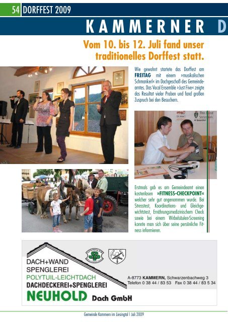 Gemeindezeitung Juli 2009 - Gemeinde Kammern im Liesingtal