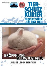 ERÖFFNUNG KLEINTIERHAUS - Tierschutzverein für Tirol