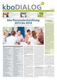 kbo-Personalentwicklung 2013 bis 2014 - Kliniken des Bezirks ...