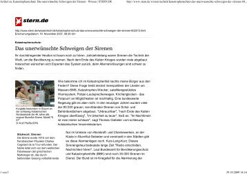 Das unerwünschte Schweigen der Sirenen 16.11.2007 ... - 2wcom