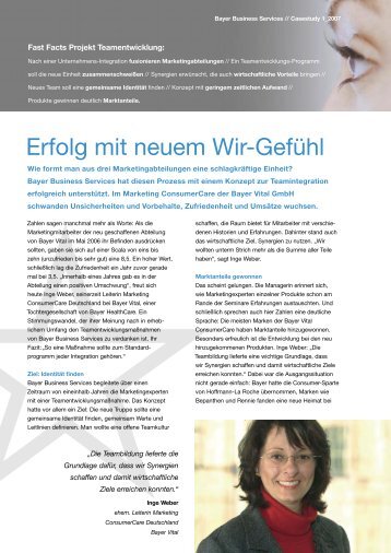 Erfolg mit neuem Wir-Gefühl - Competence Training der Bayer ...
