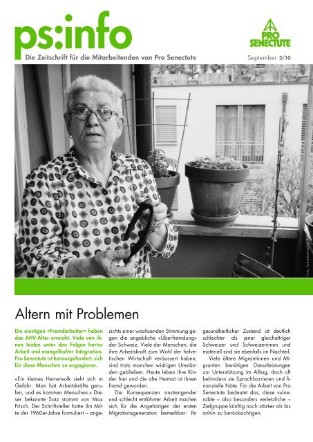Altern mit Problemen - Pro Senectute Schweiz