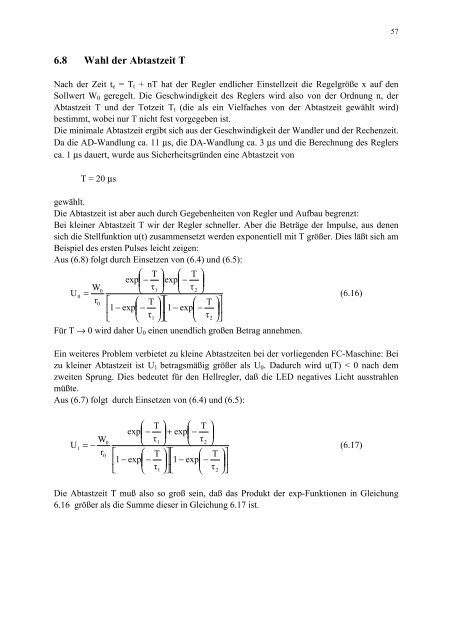 Kapitel 6 Entwurf des Reglers auf endliche Einstellzeit - Christian ...
