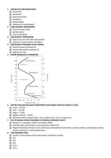 1. RAZDELITEV METEOROLOGIJE  Teoretična ... - Student Info