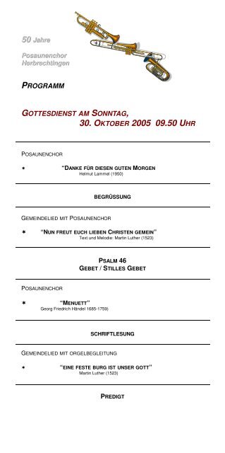 Festschrift für Homepage.pdf - Posaunenchor Herbrechtingen