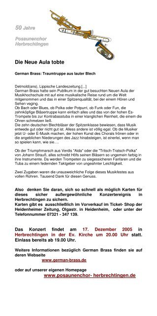 Festschrift für Homepage.pdf - Posaunenchor Herbrechtingen