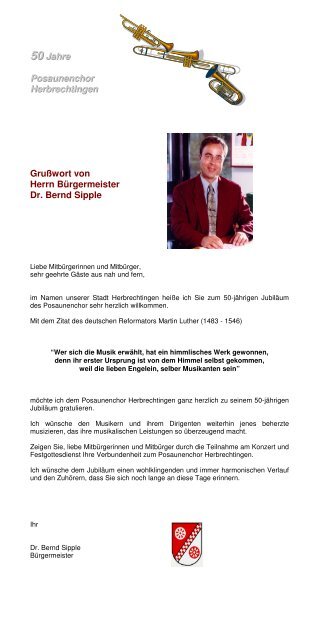 Festschrift für Homepage.pdf - Posaunenchor Herbrechtingen