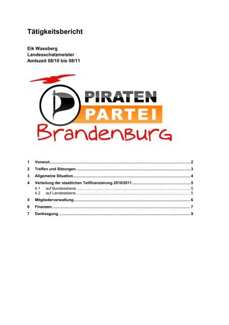 Tätigkeitsbericht - Wiki - Piratenpartei Brandenburg