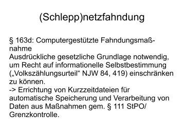 Schleppnetzfahndung - Rechtsanwalt-schuetze.de