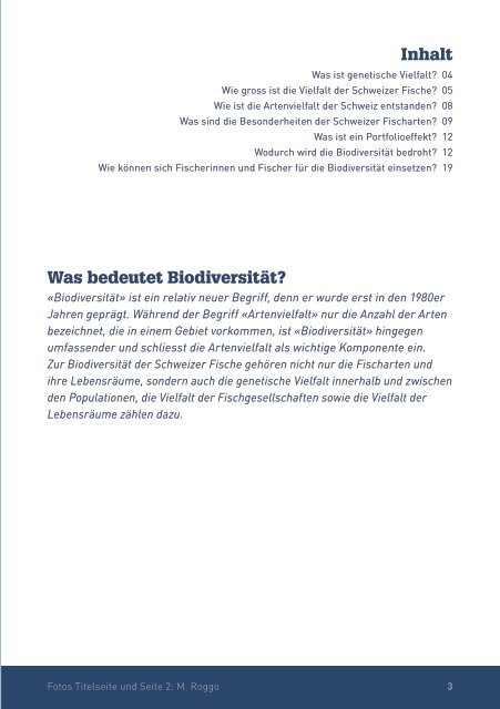 Die Biodiversität der Schweizer Fische - Fiber