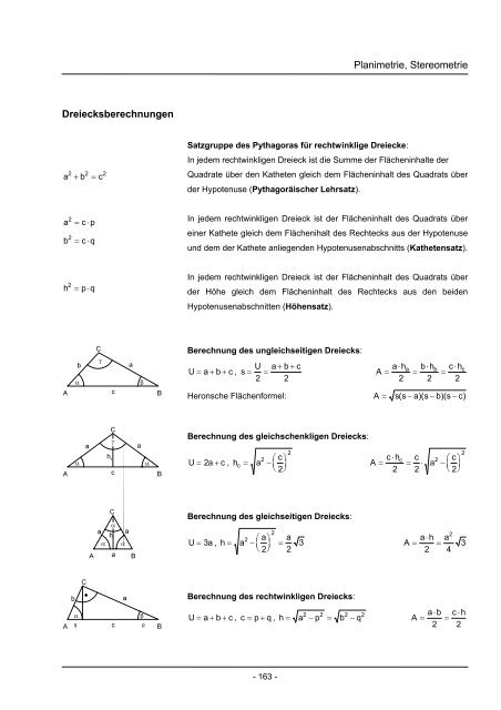 5. PLANIMETRIE, STEREOMETRIE - Mathe Online