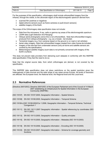 Data Specification on Orthoimagery – Draft ... - INSPIRE - Europa