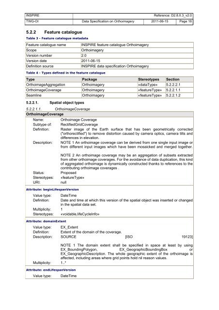 Data Specification on Orthoimagery – Draft ... - INSPIRE - Europa