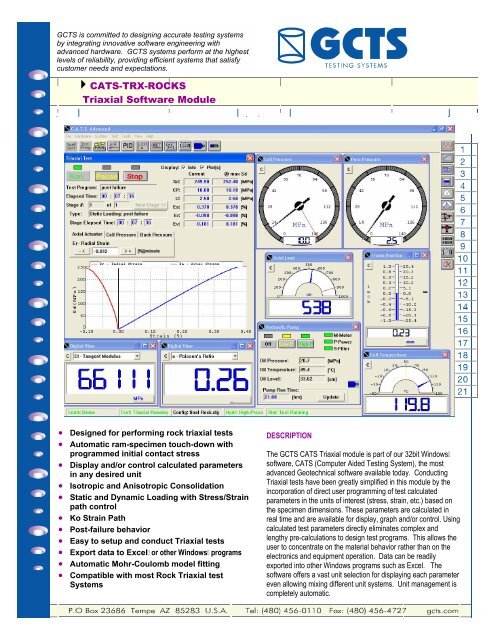 Cats Trx Rocks Triaxial Software Module Gcts Testing Systems