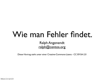 Ralph Angenendt ralph@centos.org - Zum Verlassen der Seite bitte ...
