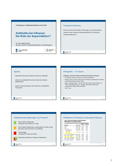 Vortrag Dr. Stefan Kuster - Klinik für Infektionskrankheiten und ...