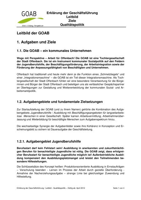 Leitbild der GOAB als PDF.