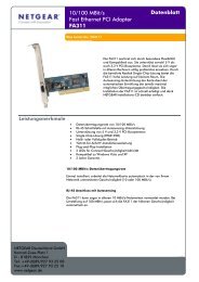 10/100 MBit/s Fast Ethernet PCI Adapter FA311 Datenblatt - Netgear