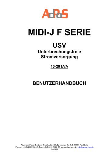 Benutzerhandbuch - AdPoS USV