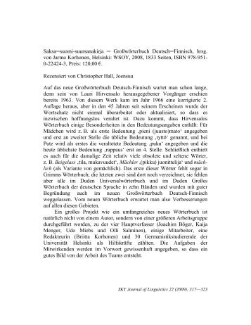 Saksasuomi-suursanakirja Großwörterbuch DeutschFinnisch, hrsg ...
