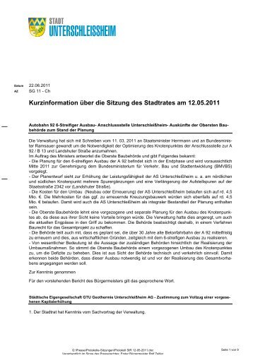 Protokoll - Stadt Unterschleissheim