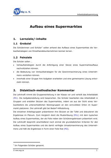 Aufbau eines Supermarktes