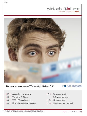 Die neue w.news – neue Werbemöglichkeiten I wirtschaftinform.de 12.2011
