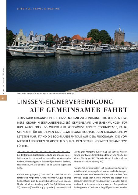 BOATING & LIFESTYLE MAGAZINE FROM LINSSEN YACHTS