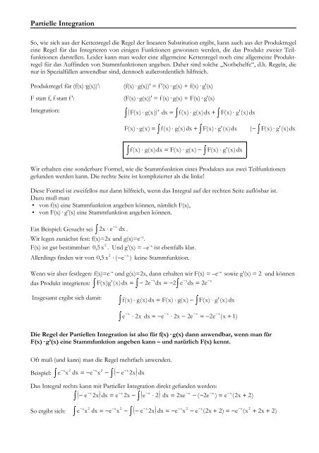 (PDF) Partielle Integration - von Arndt Brünner