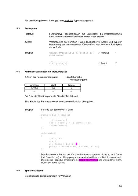 Skript Programmierung C/C++