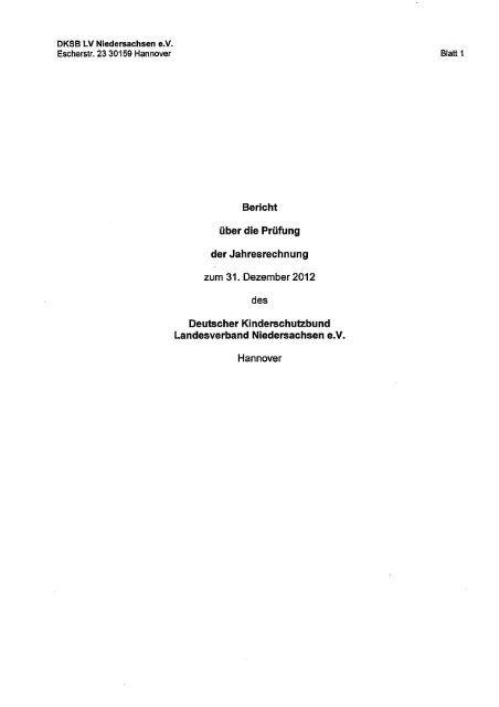 Prüfbericht - Deutscher Kinderschutzbund Landesverband ...