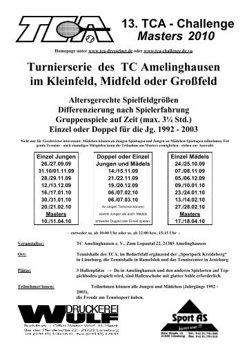 13. TCA-Challenge Ausschreibung - TCA - Challenge Masters 2000 ...