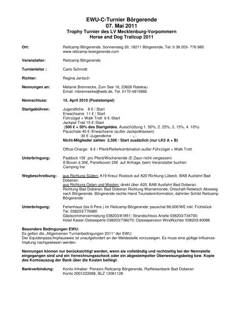 Ausschreibung C Turnier Borgerende