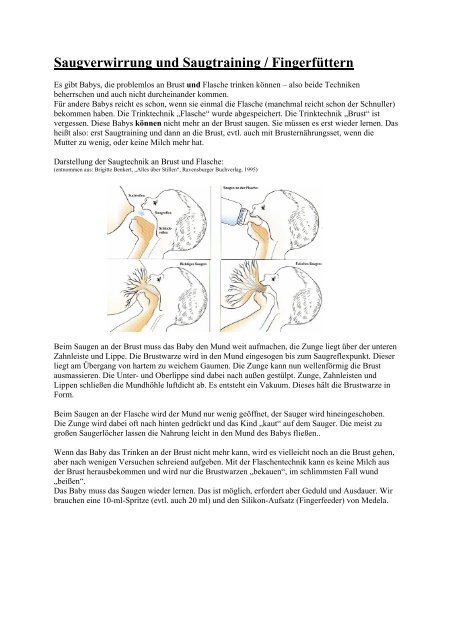 Saugverwirrung und Saugtraining / Fingerfüttern - Stillen-und ...