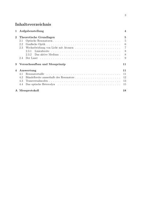 Protokoll zum Versuch Gaslaser