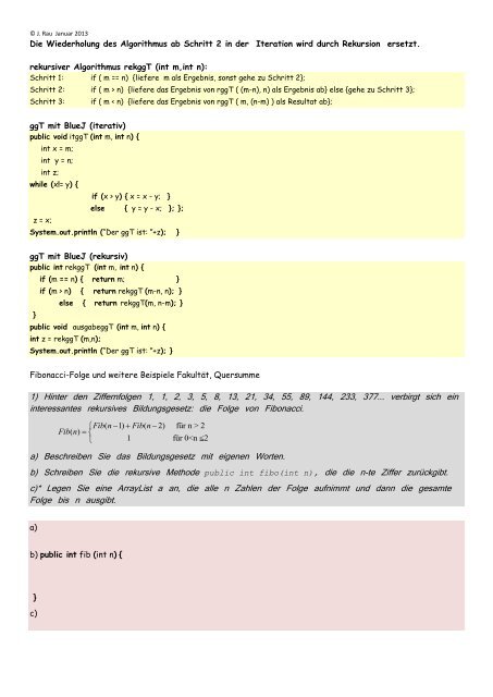 Iterative und Rekursive Algorithmen Iteration und Rekursion sind im ...