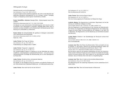 Zoologie - Goetheanum