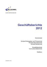 Geschäftsberichte 2012 - Gemeinde Allschwil