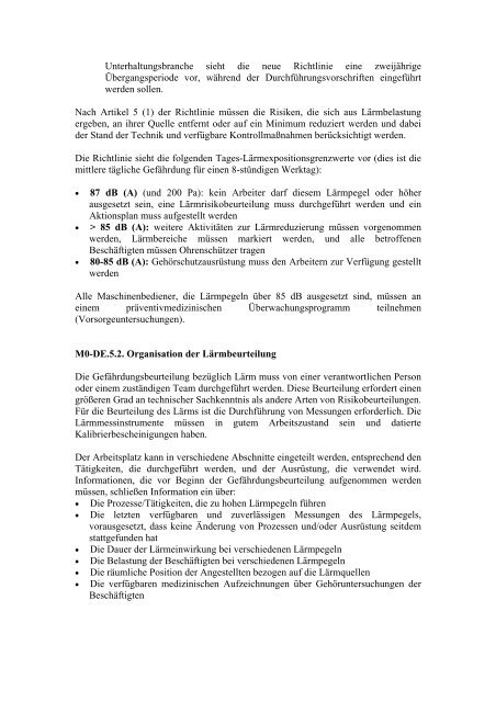 M0-DE.5. Lärmbeurteilung Die Weltgesundheitsorganisation (WHO ...